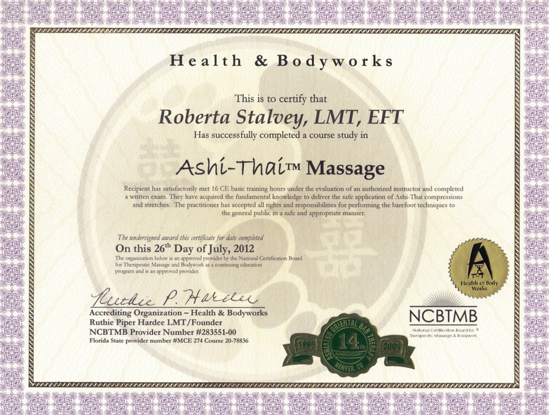 Ashi Thai Certification