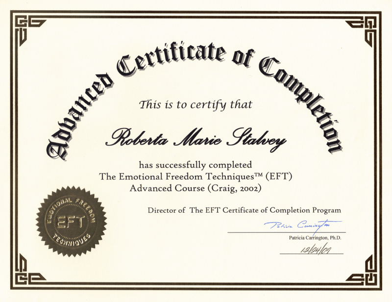 EFT Advanced Certificate of Completion
